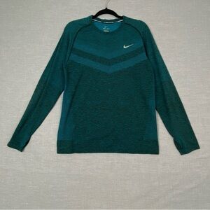 Nike Running Long Sleeve Top Dri Fit Teal Color Size Large